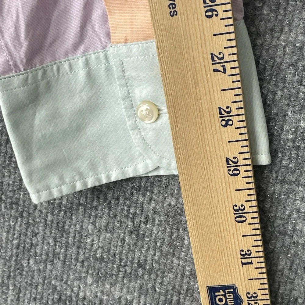 J Crew Shirt Mens 2XLT Button Down Pastel Colorblock‎ Long Sleeve Poplin Easter